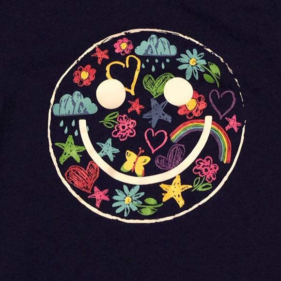 Girls Happy Face Graphic Tee - Picture 3 of 4